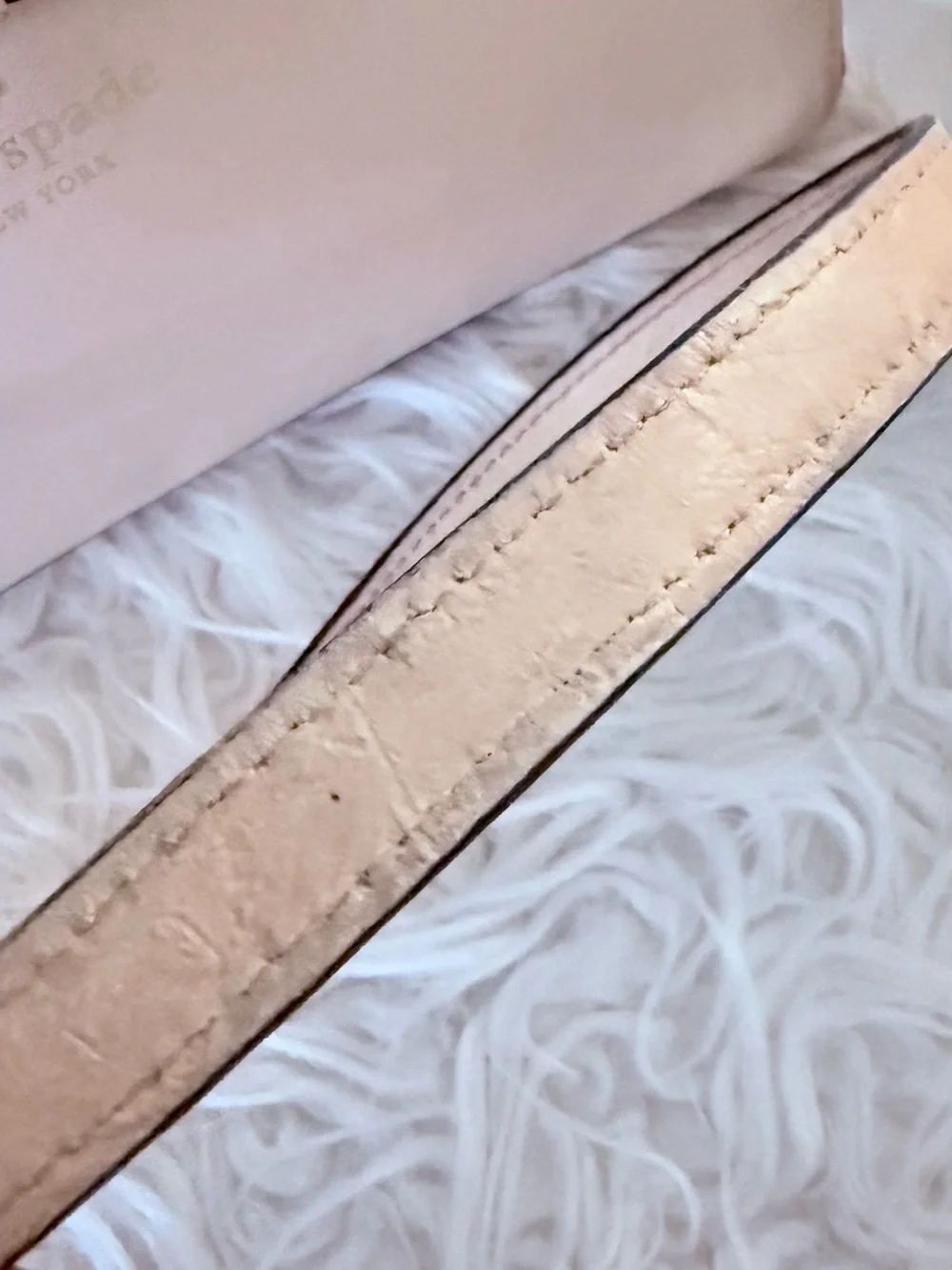 kate spade Pale Pink Leather Crossbody with Bow Accent